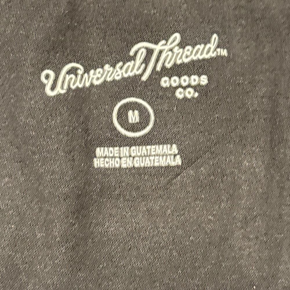 Black V-Neck Universal Thread Cropped T-Shirt Casual Basics Summer - Picture 3 of 3